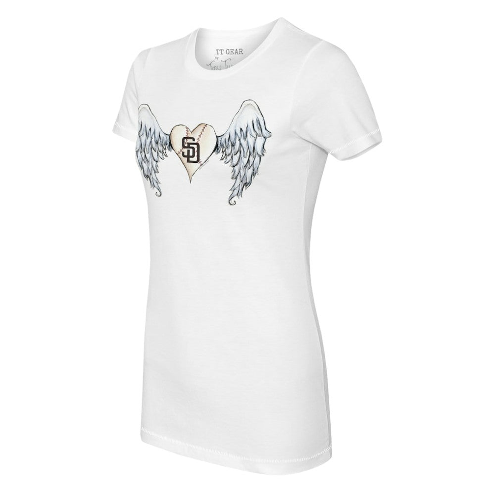 San Diego Padres Tiny Turnip Women's Angel Wings T-Shirt - White