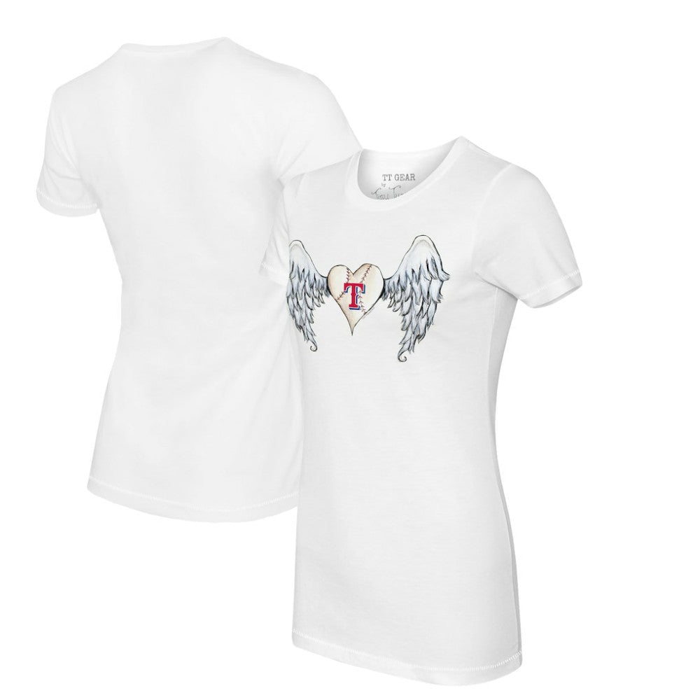 Texas Rangers Tiny Turnip Women's Angel Wings T-Shirt - White