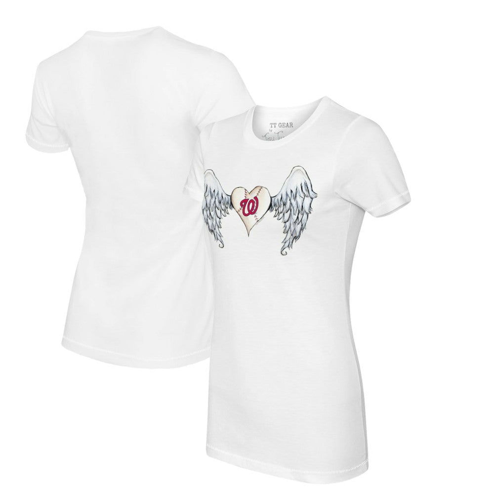 Washington Nationals Tiny Turnip Women's Angel Wings T-Shirt - White