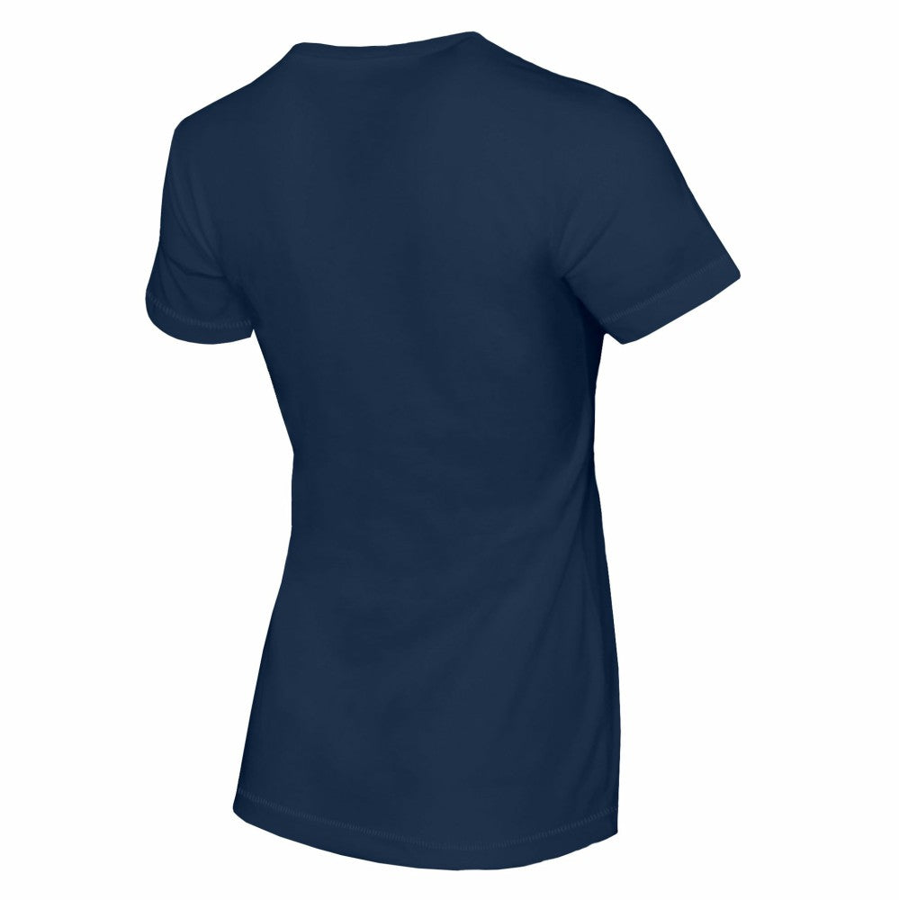 Milwaukee Brewers Tiny Turnip Women's Base Stripe T-Shirt - Navy