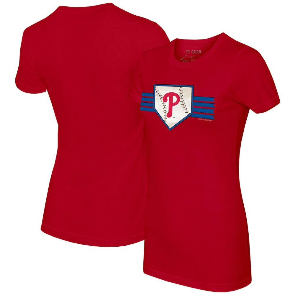 Philadelphia Phillies Tiny Turnip Women's Base Stripe T-Shirt - Red