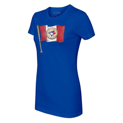Toronto Blue Jays Tiny Turnip Women's Baseball Flag T-Shirt - Royal