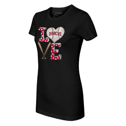 Arizona Diamondbacks Tiny Turnip Women's Baseball Love T-Shirt - Black