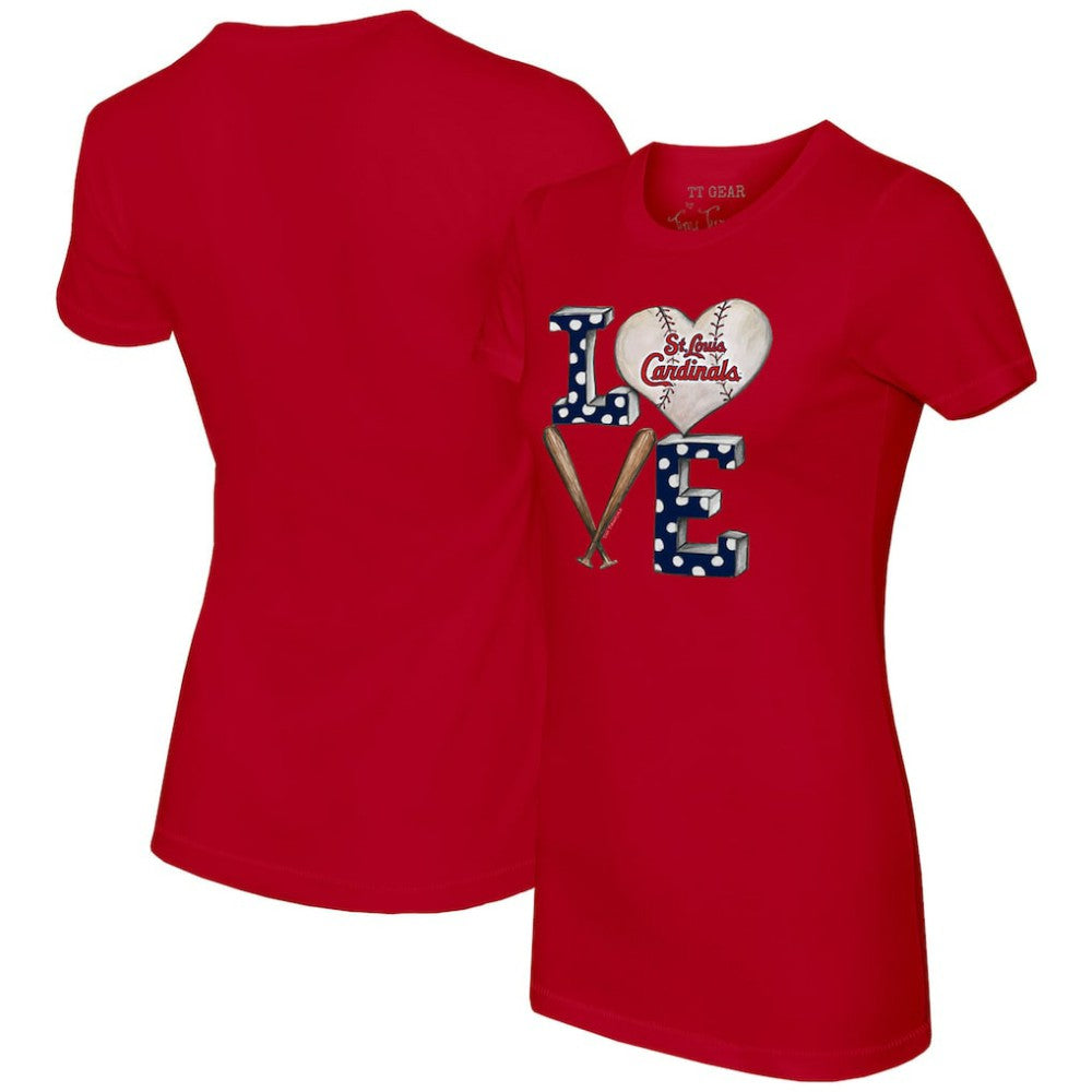 St. Louis Cardinals Tiny Turnip Women's Baseball Love T-Shirt - Red