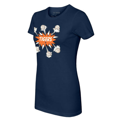 Detroit Tigers Tiny Turnip Women's Baseball Pow T-Shirt - Navy
