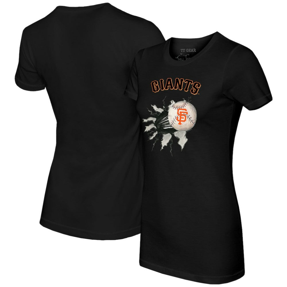 San Francisco Giants Tiny Turnip Women's Baseball Tear T-Shirt - Black