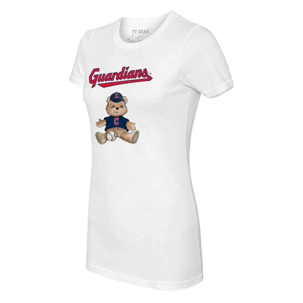 Cleveland Guardians Tiny Turnip Women's Teddy Boy T-Shirt - White