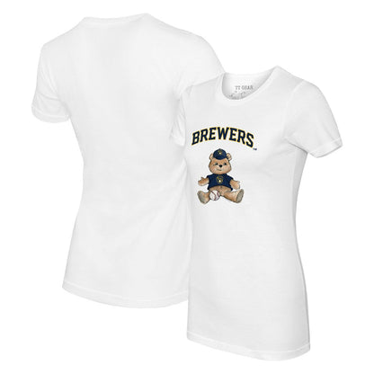 Milwaukee Brewers Tiny Turnip Women's Teddy Boy T-Shirt - White