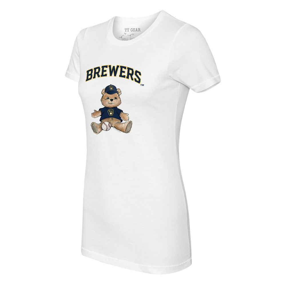 Milwaukee Brewers Tiny Turnip Women's Teddy Boy T-Shirt - White
