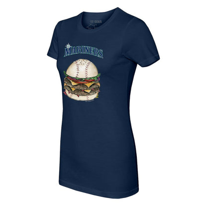 Seattle Mariners Tiny Turnip Women's Burger T-Shirt - Navy