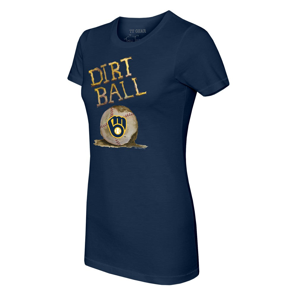 Milwaukee Brewers Tiny Turnip Women's Dirt Ball T-Shirt - Navy