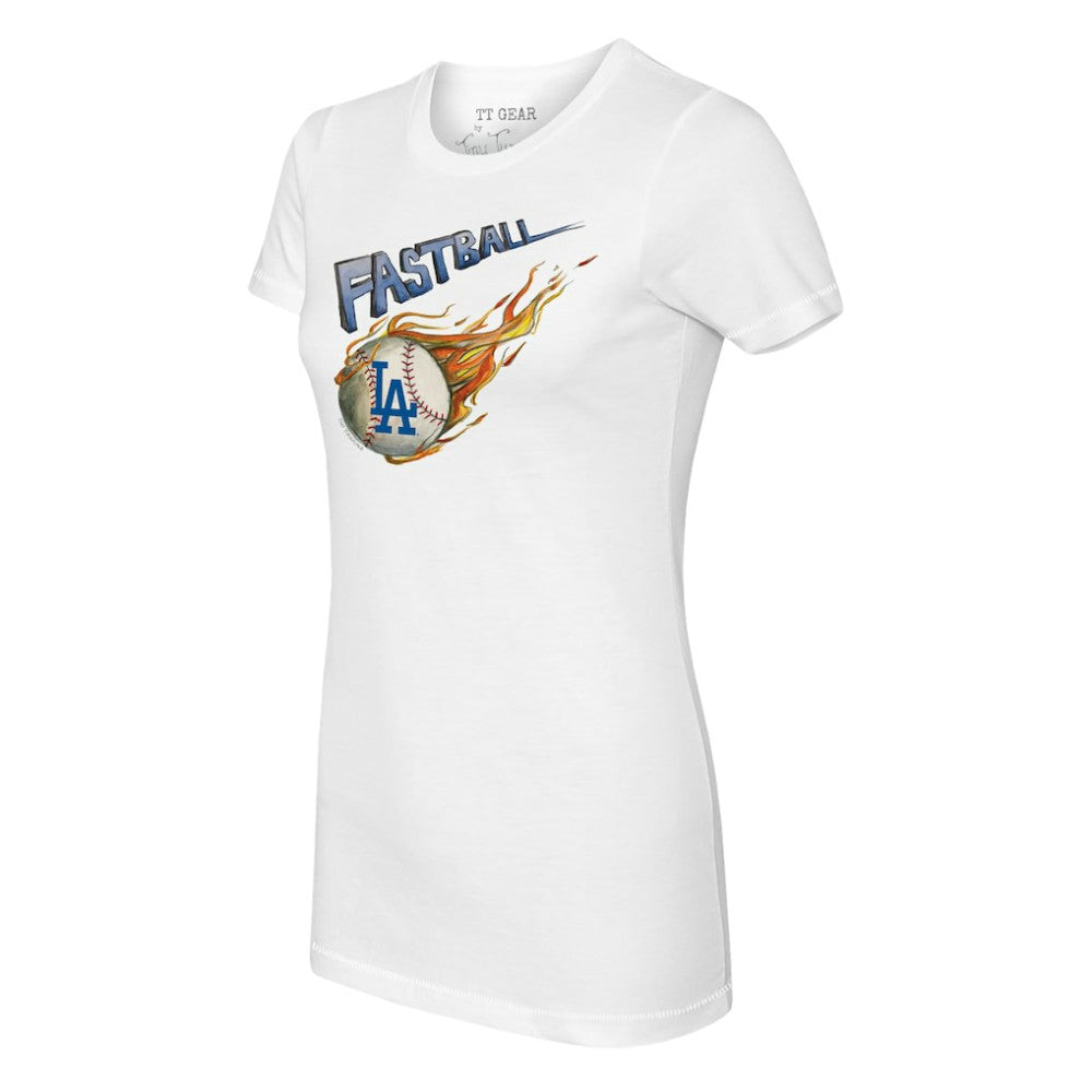 Los Angeles Dodgers Tiny Turnip Women's Fastball T-Shirt - White