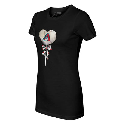 Arizona Diamondbacks Tiny Turnip Women's Heart Lolly T-Shirt - Black
