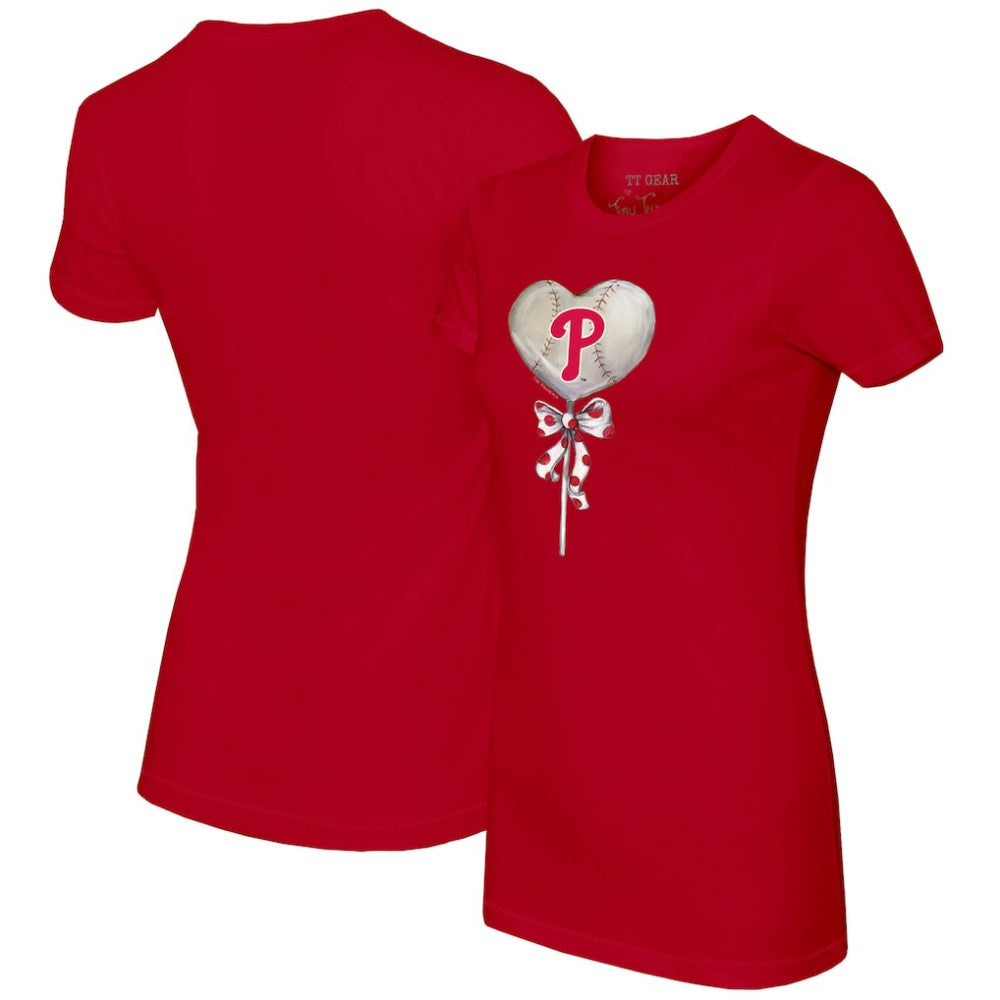Philadelphia Phillies Tiny Turnip Women's Heart Lolly T-Shirt - Red