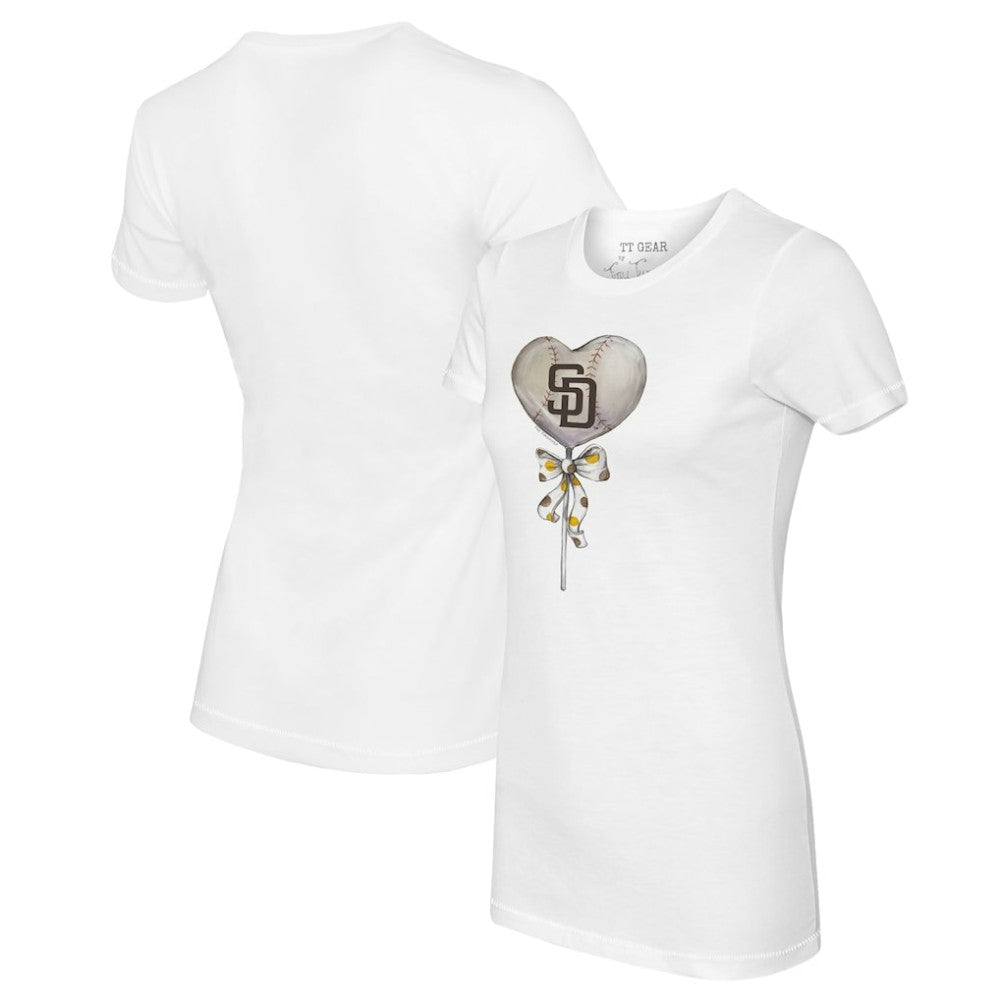 San Diego Padres Tiny Turnip Women's Heart Lolly T-Shirt - White