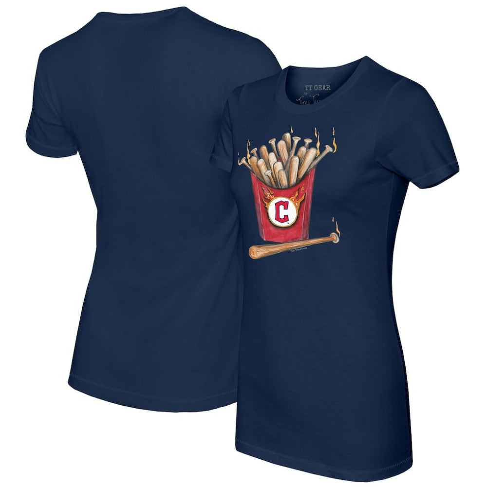Cleveland Guardians Tiny Turnip Women's Hot Bats T-Shirt - Navy