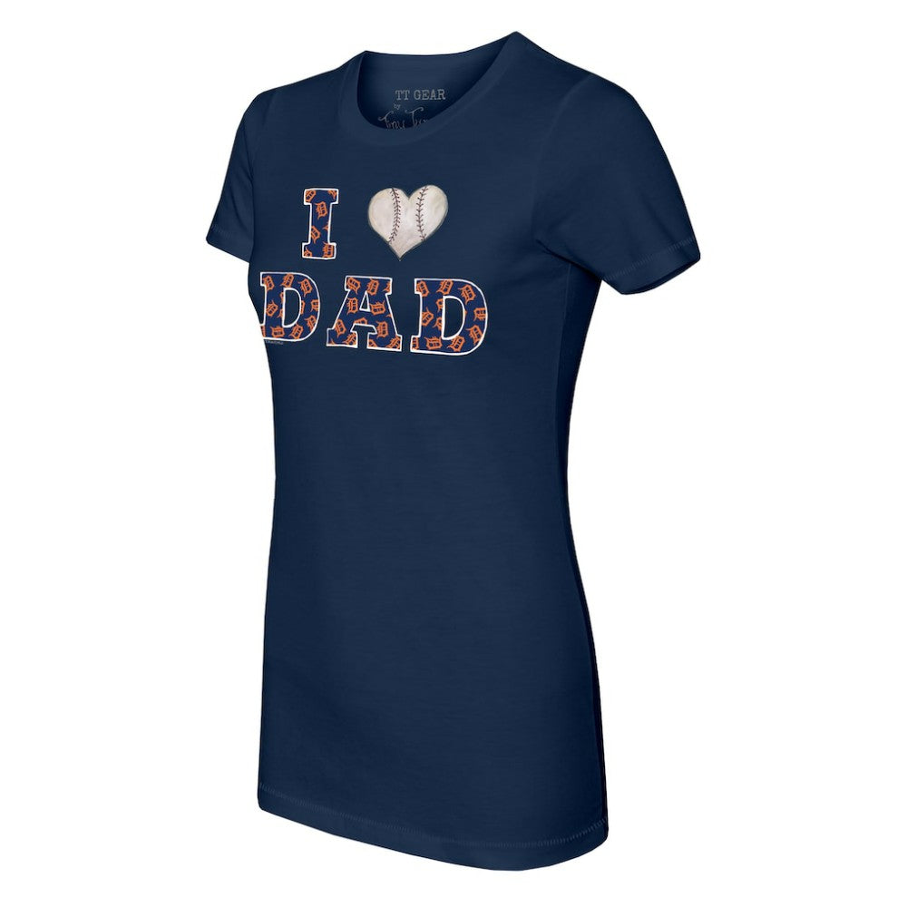 Detroit Tigers Tiny Turnip Women's I Love Dad T-Shirt - Navy