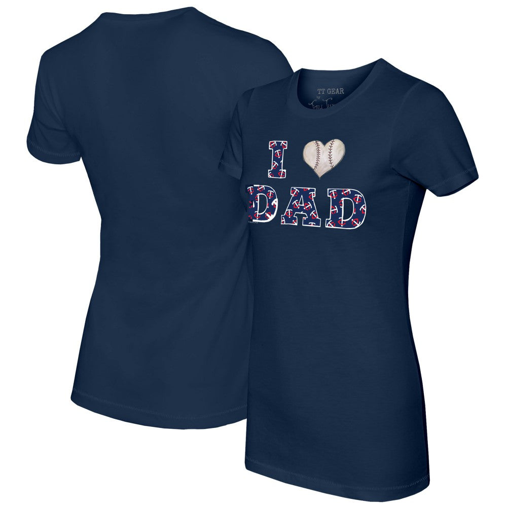 Minnesota Twins Tiny Turnip Women's I Love Dad T-Shirt - Navy