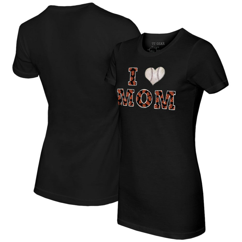 San Francisco Giants Tiny Turnip Women's I Love Mom T-Shirt - Black