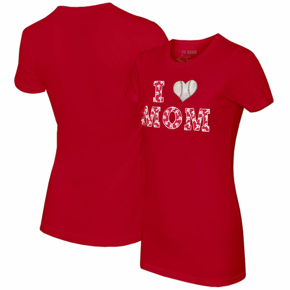 Philadelphia Phillies Tiny Turnip Women's I Love Mom T-Shirt - Red
