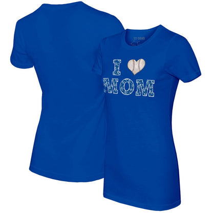 Kansas City Royals Tiny Turnip Women's I Love Mom T-Shirt - Royal