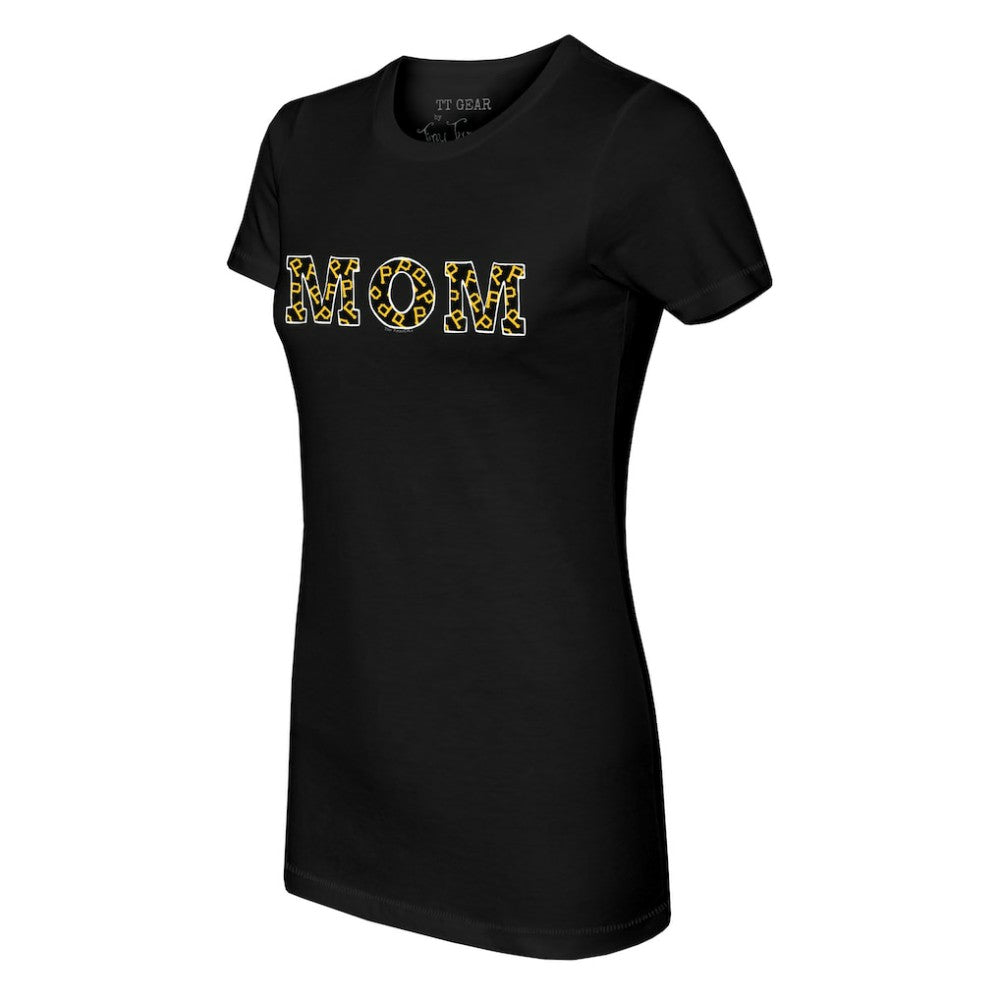 Pittsburgh Pirates Tiny Turnip Women's Logo Mom T-Shirt - Black