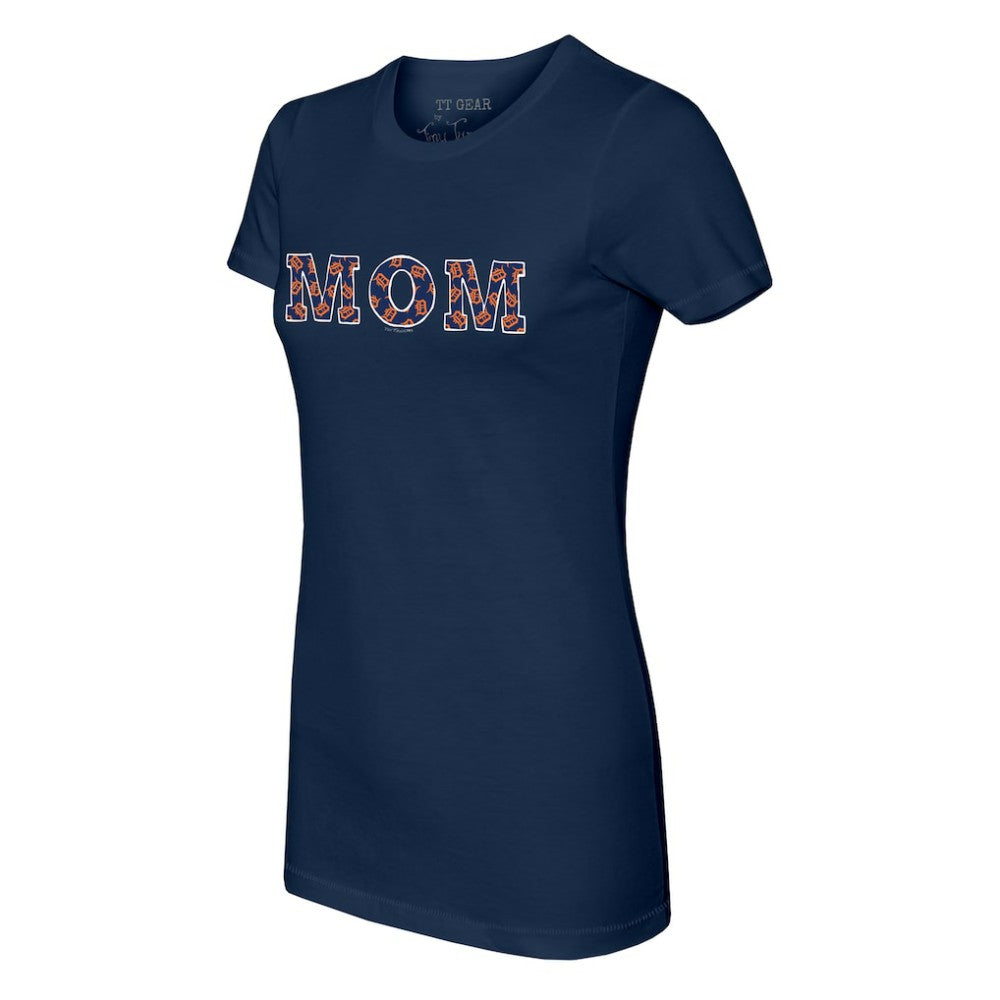 Detroit Tigers Tiny Turnip Women's Logo Mom T-Shirt - Navy