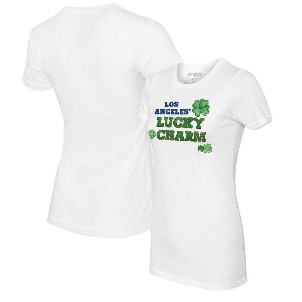 Los Angeles Dodgers Tiny Turnip Women's Lucky Charm T-Shirt - White
