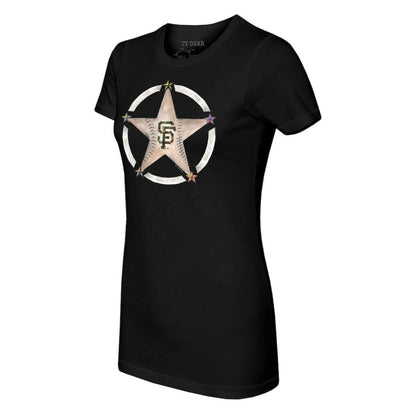 San Francisco Giants Tiny Turnip Women's Military Star T-Shirt - Black