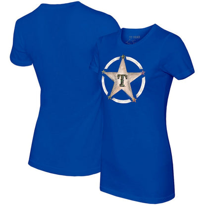 Texas Rangers Tiny Turnip Women's Military Star T-Shirt - Royal