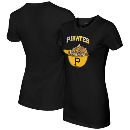 Pittsburgh Pirates Tiny Turnip Women's Nacho Helmet T-Shirt - Black