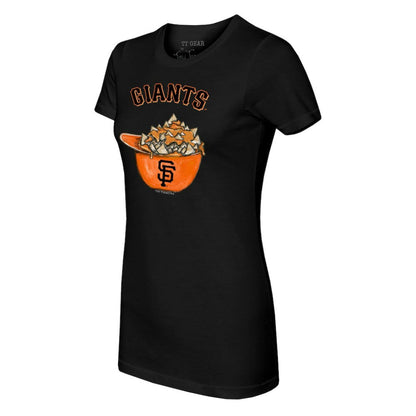 San Francisco Giants Tiny Turnip Women's Nacho Helmet T-Shirt - Black
