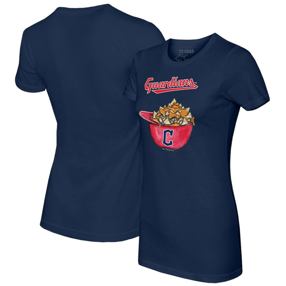 Cleveland Guardians Tiny Turnip Women's Nacho Helmet T-Shirt - Navy