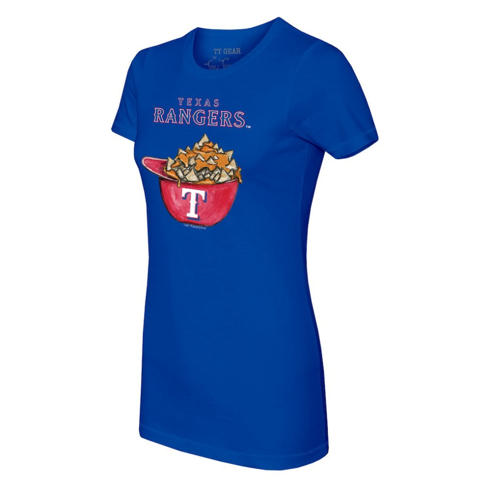 Texas Rangers Tiny Turnip Women's Nacho Helmet T-Shirt - Royal