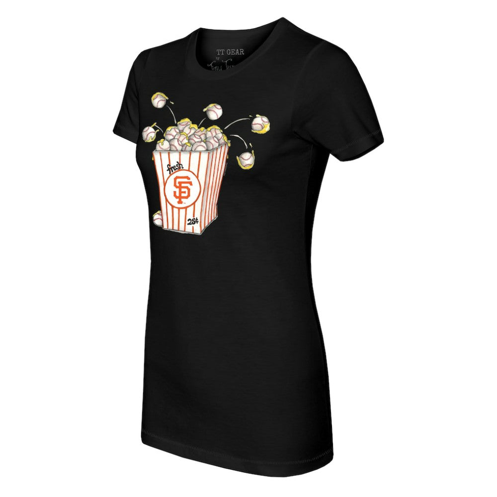 San Francisco Giants Tiny Turnip Women's Popcorn T-Shirt - Black
