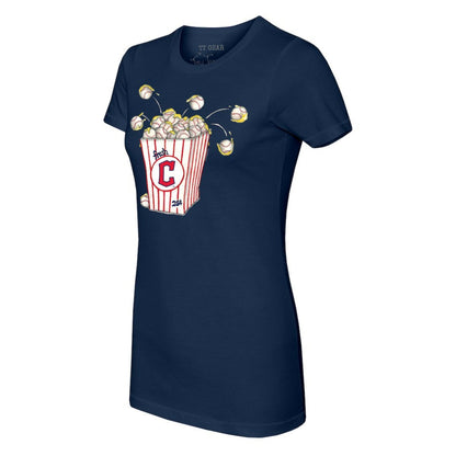 Cleveland Guardians Tiny Turnip Women's Popcorn T-Shirt - Navy