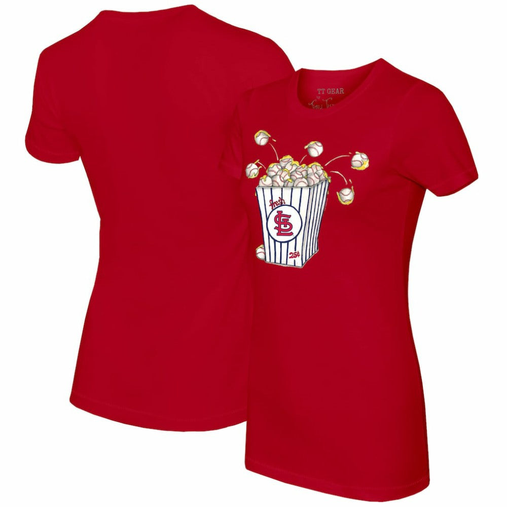St. Louis Cardinals Tiny Turnip Women's Popcorn T-Shirt - Red