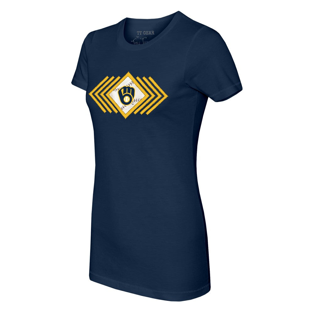 Milwaukee Brewers Tiny Turnip Women's Prism Arrows T-Shirt - Navy