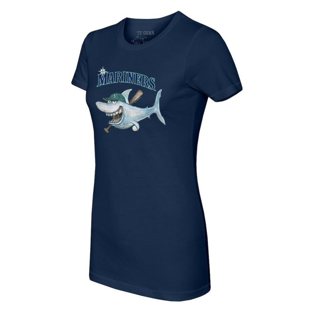 Seattle Mariners Tiny Turnip Women's Shark T-Shirt - Navy
