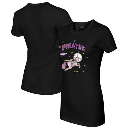 Pittsburgh Pirates Tiny Turnip Women's Space Unicorn T-Shirt - Black