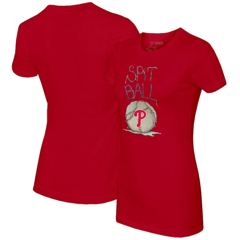 Philadelphia Phillies Tiny Turnip Women's Spit Ball T-Shirt - Red