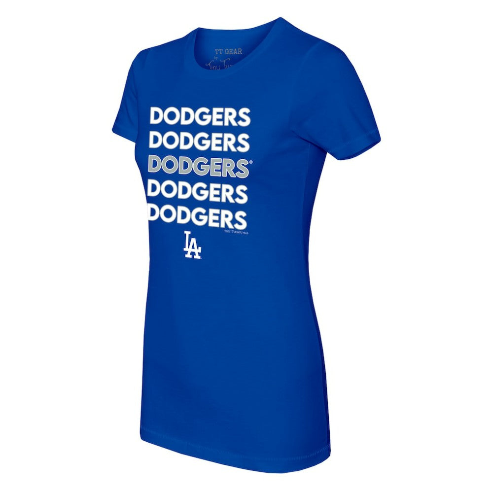 Los Angeles Dodgers Tiny Turnip Women's Stacked T-Shirt - Royal