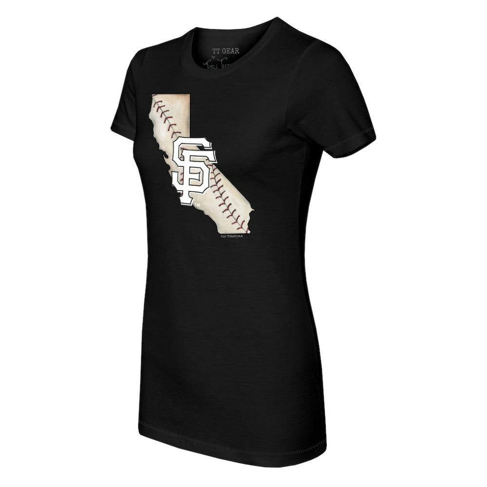 San Francisco Giants Tiny Turnip Women's State Outline T-Shirt - Black