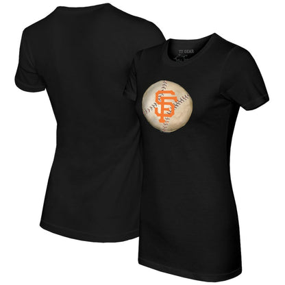 San Francisco Giants Tiny Turnip Women's Stitched Baseball T-Shirt - Black