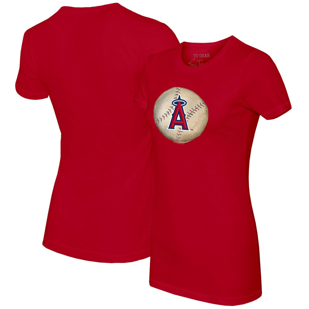 Los Angeles Angels Tiny Turnip Women's Stitched Baseball T-Shirt - Red