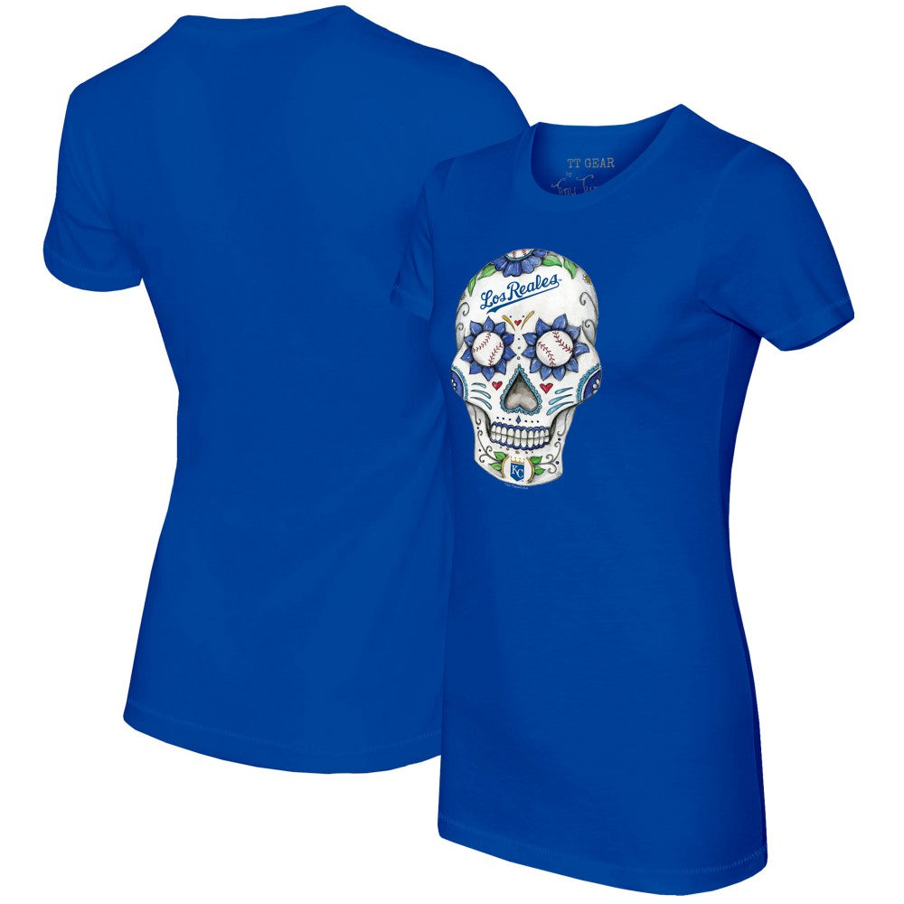 Kansas City Royals Tiny Turnip Women's Sugar Skull T-Shirt - Royal