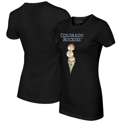 Colorado Rockies Tiny Turnip Women's Triple Scoop T-Shirt - Black