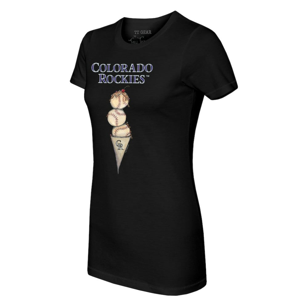 Colorado Rockies Tiny Turnip Women's Triple Scoop T-Shirt - Black