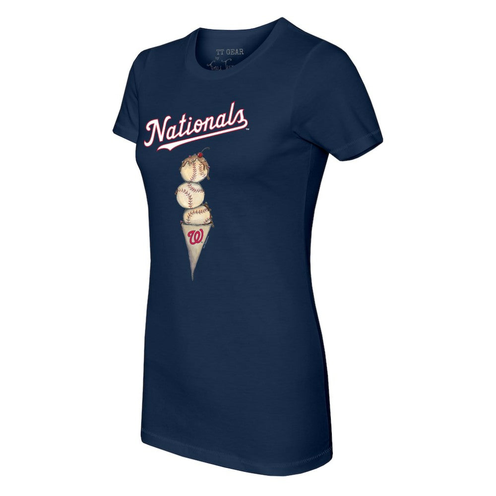 Washington Nationals Tiny Turnip Women's Triple Scoop T-Shirt - Navy