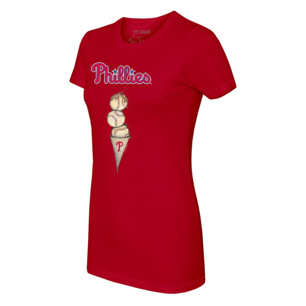 Philadelphia Phillies Tiny Turnip Women's Triple Scoop T-Shirt - Red